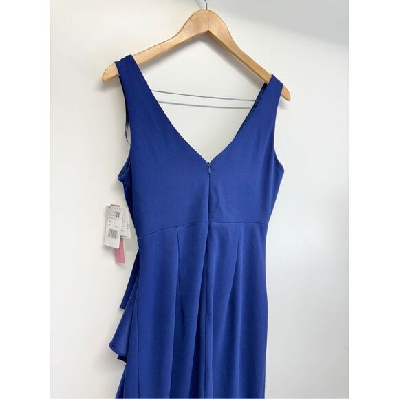 Aqua Cascade Ruffle Gown Size 8 Blue Ruffle V Neck Maxi Evening‎ Gown NEW - Picture 7 of 10